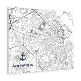 Map of Annapolis - Canvas - Landscape White