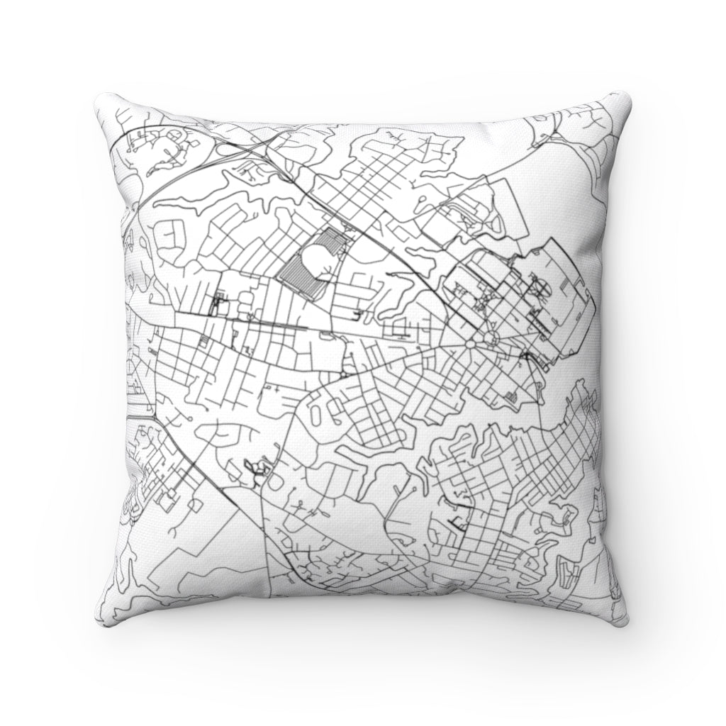 Map of Annapolis - Square Pillow - White