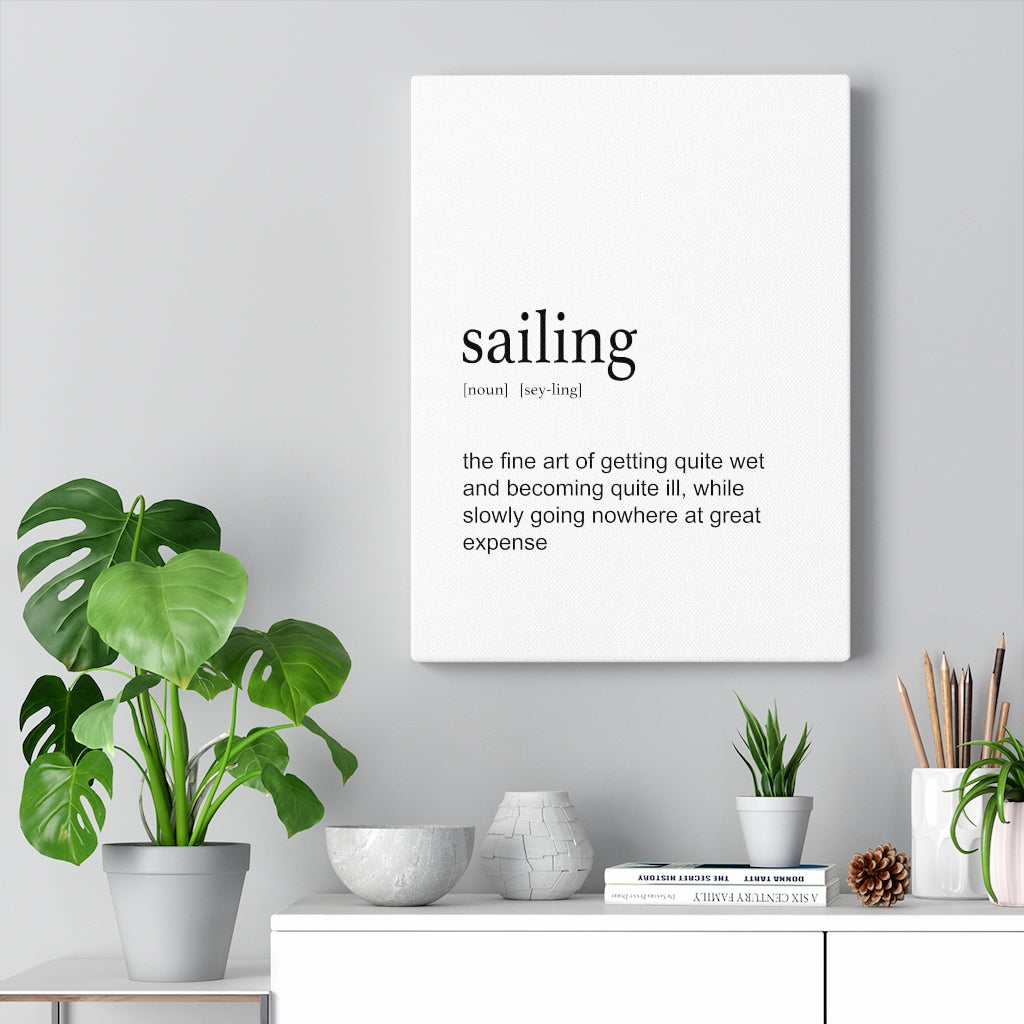 Sailing Definition - Canvas - Portrait White