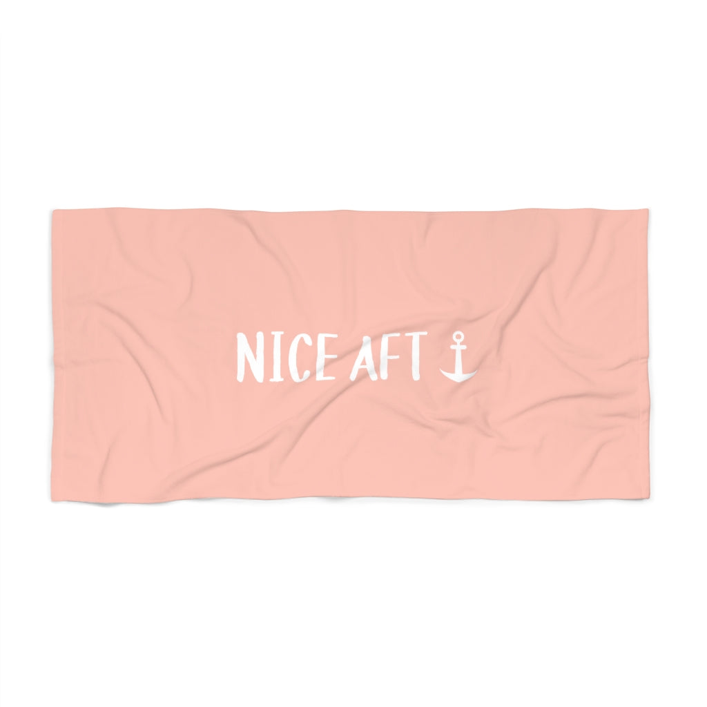 Nice Aft (Anchor) - Beach Towel (Pink)