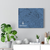 Map of Annapolis - Canvas - Landscape Blue