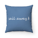 Sail Away - Square Pillow - Blue