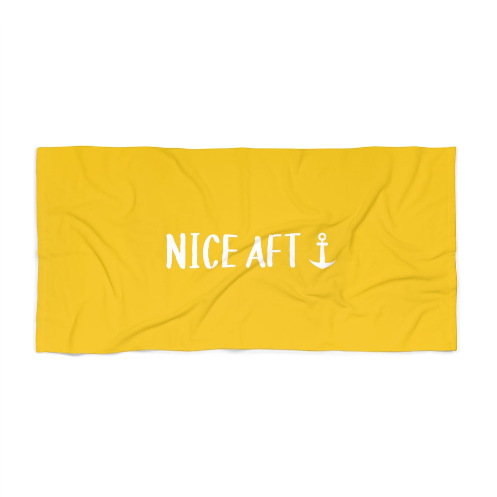 Nice Aft (Anchor) - Beach Towel (Summer Yellow)