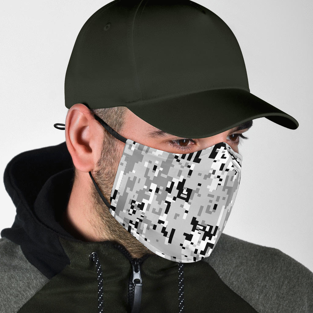 Digital Snow Camo - Standard Face Mask (With Filters)