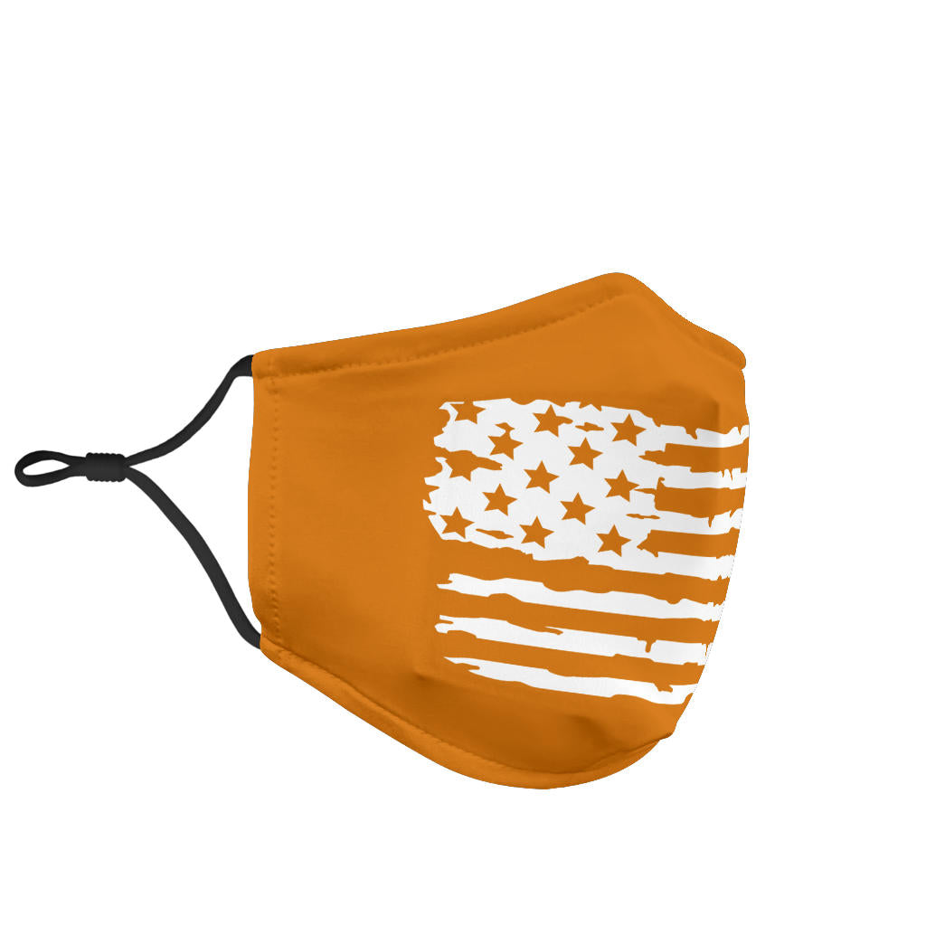 Distressed Freedom (Orange) - Standard Face Mask (With Filters)